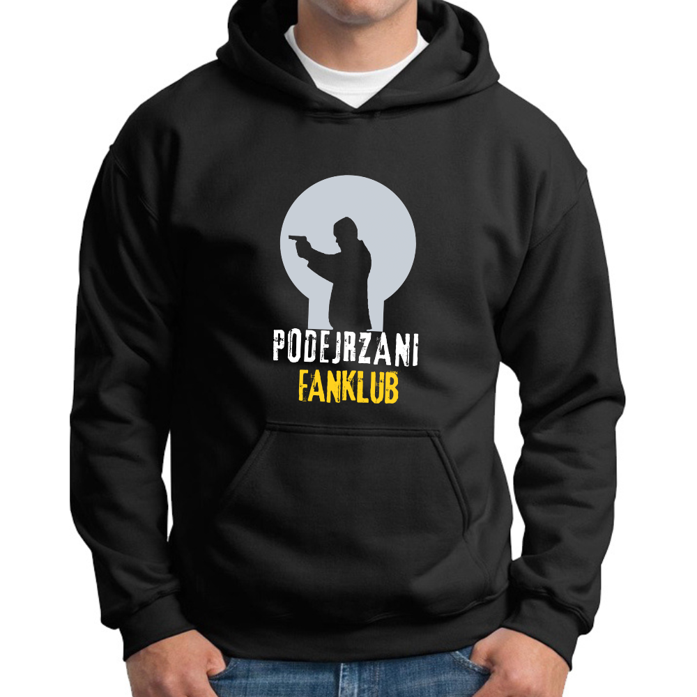 Bluza męska z kapturem - Fanklub Podejrzani - Czarny